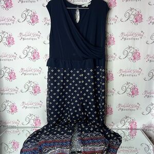 Cleo pants suit jumper one piece onesie Navy Geometric paisley pants top